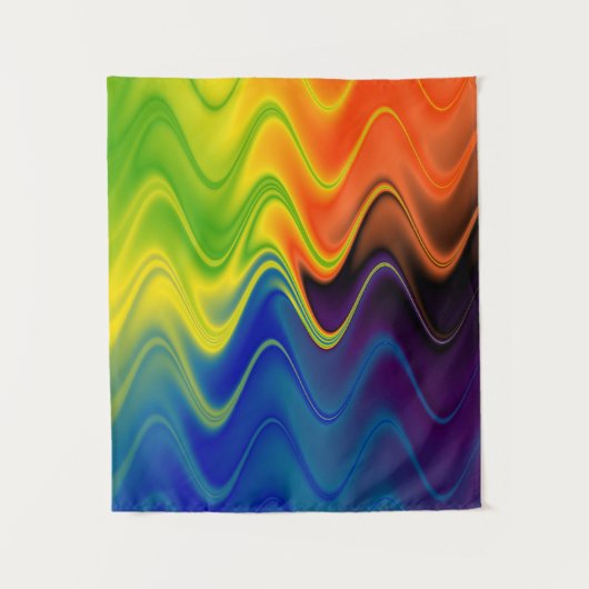Wavy Multicolor Abstrakt Wandteppich (Vorderseite)