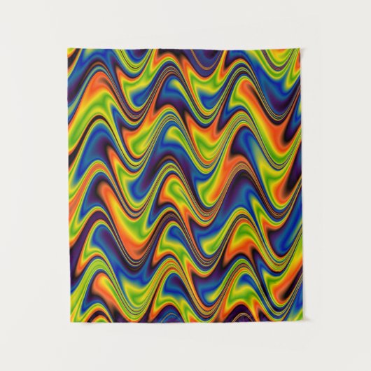 Wavy Multicolor Abstrakt Wandteppich (Vorderseite)