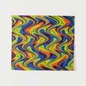 Wavy Multicolor Abstrakt Wandteppich (Vorderseite (Horizontal))
