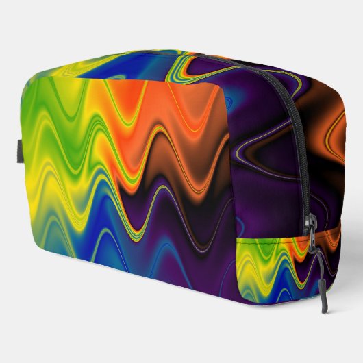 Wavy Multicolor Abstrakt Waschbeutel (Rechte Ecke)