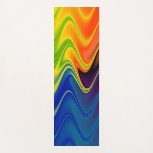 Wavy Multicolor Abstrakt Yogamatte (Vorderseite)