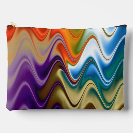 Wavy Multicolor Abstrakt Zubehörtasche (Vorderseite)