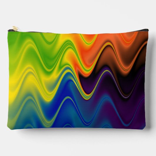 Wavy Multicolor Abstrakt Zubehörtasche (Vorderseite)