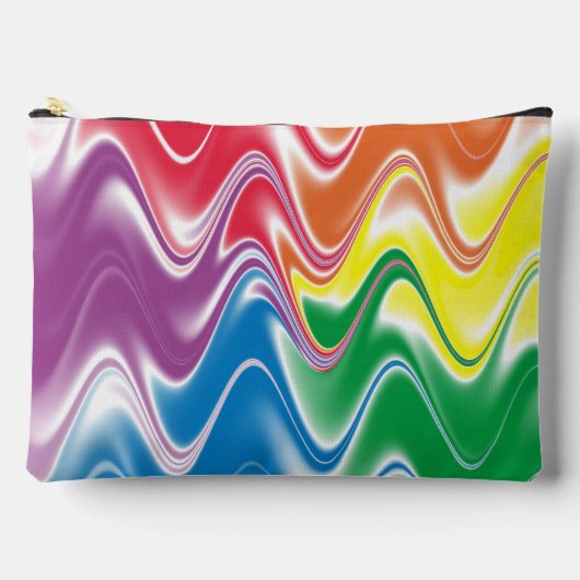 Wavy Multicolor Abstrakt Zubehörtasche (Vorderseite)