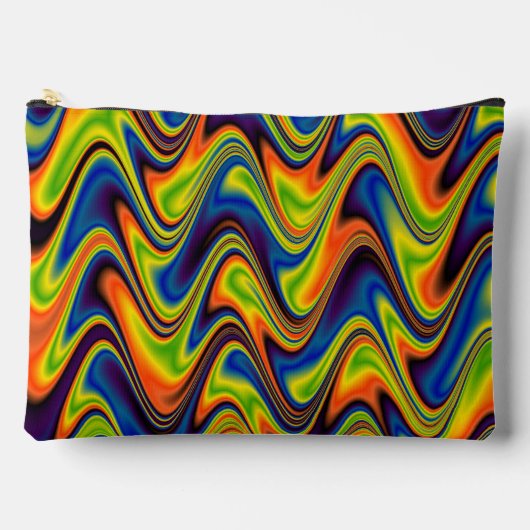 Wavy Multicolor Abstrakt Zubehörtasche (Vorderseite)