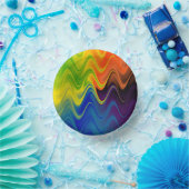 Wavy Multicolor Abstrakte Papierplatte Pappteller (Party)