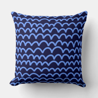 Wavy Muster - Baby Blue on Deep Navy 00033 Kissen