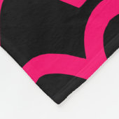 Wavy Muster - Neon Red on White Fleecedecke (Ecke)