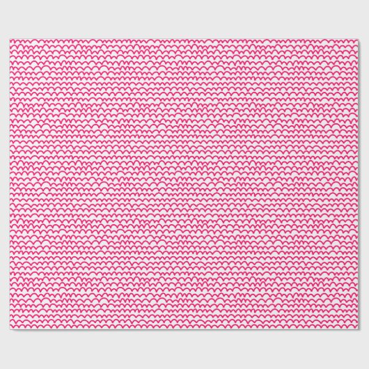 Wavy Muster - Neon Red on White Geschenkpapier (Flach)