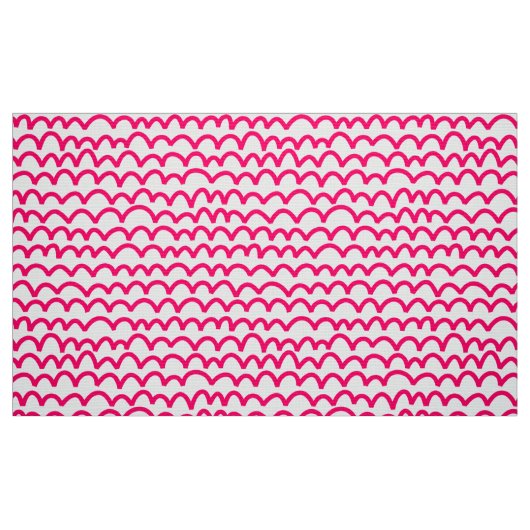 Wavy Muster - Neon Red on White Stoff (Fat Quarter (45,7 x 55,9 cm))