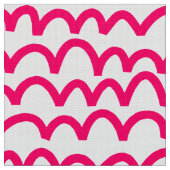 Wavy Muster - Neon Red on White Stoff (Nahaufnahme)