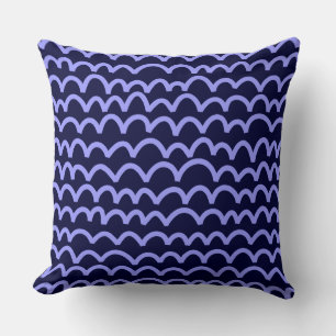 Wavy Muster - Pastel Blue on Deep Navy 00033 Kissen