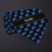 Wavy Nauru Flag Pattern Krawatte