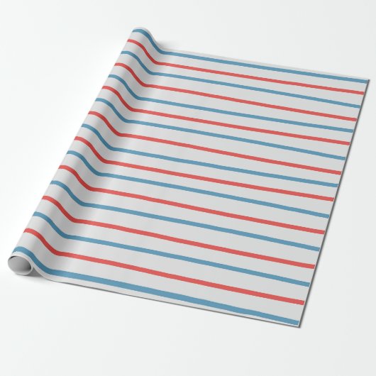 Wavy Nautical Stripes Geschenkpapier (Ungerollt)