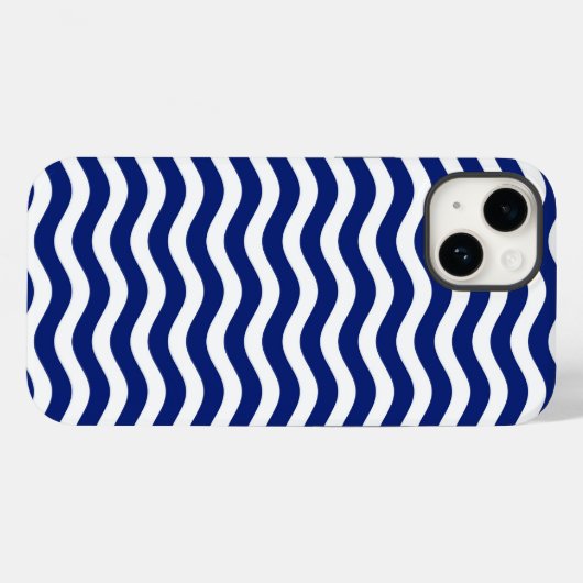 Wavy Navy Stripes Graphic Case-Mate iPhone Hülle (Rückseite (Horizontal))