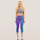 Wavy Neon Colored Capri Leggings (Vorderseite)