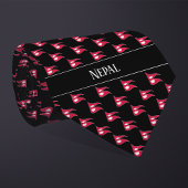 Wavy Nepal Flag Pattern Krawatte