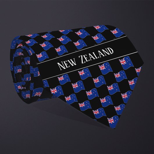 Wavy New Zealand Flag Pattern Krawatte