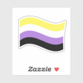Wavy-Nonbinary-Flag-Aufkleber Aufkleber (Blatt)