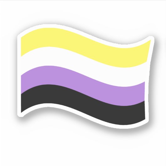 Wavy-Nonbinary-Flag-Aufkleber Aufkleber (Vorderseite)