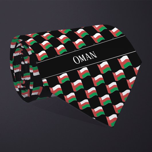 Wavy Oman Flag Pattern Krawatte