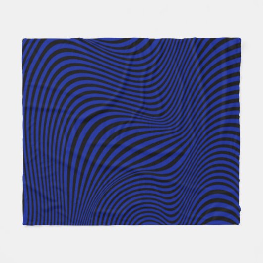 Wavy Optical Illusion Muster Fleecedecke (Vorderseite (Horizontal))