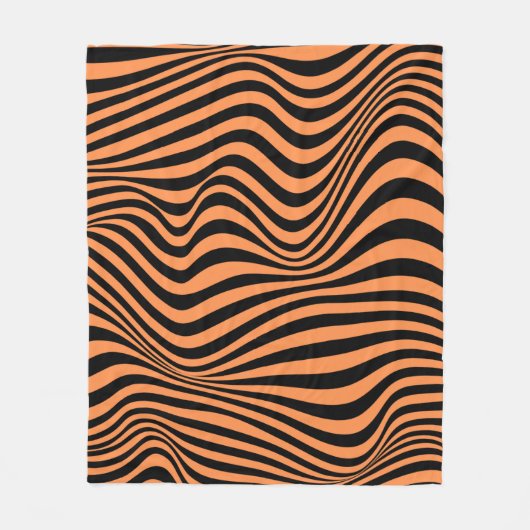 Wavy Optical Illusion Muster Fleecedecke (Vorderseite)