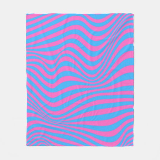 Wavy Optical Illusion Muster Fleecedecke (Vorderseite)