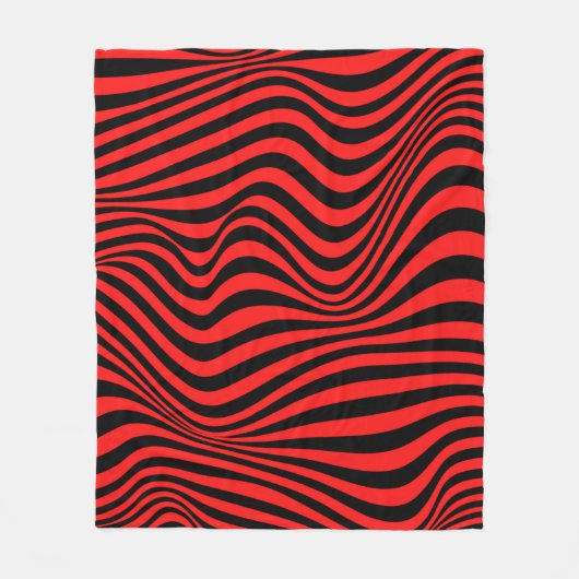 Wavy Optical Illusion Muster Fleecedecke (Vorderseite)