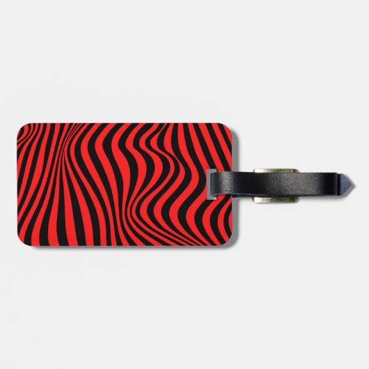 Wavy Optical Illusion Muster Gepäckanhänger (Rückseite horizontal)
