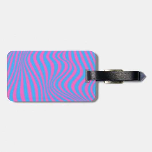 Wavy Optical Illusion Muster Gepäckanhänger (Rückseite horizontal)