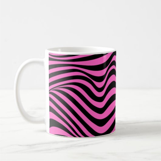 Wavy Optical Illusion Muster Kaffeetasse (Links)