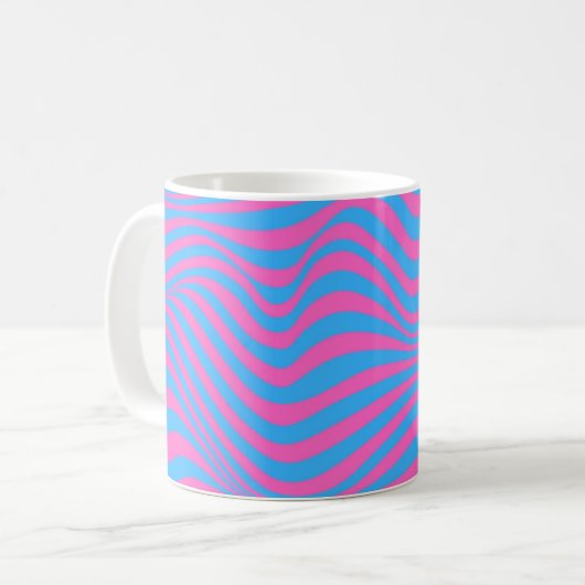 Wavy Optical Illusion Muster Kaffeetasse (Vorderseite Links)