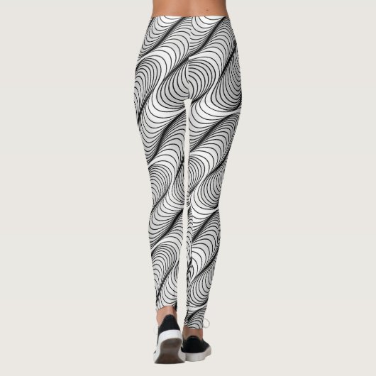 Wavy Optical Illusion Pattern | Seamless Abstract Leggings (Rückseite)