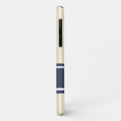 Wavy Painterly Stripes Navy und Creme mit Namen Case-Mate iPhone Hülle (Hinten/Links)