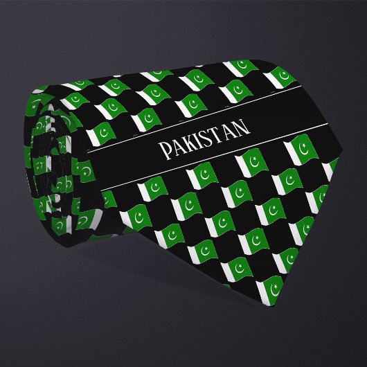 Wavy Pakistan Flag Pattern Krawatte