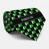 Wavy Pakistan Flag Pattern Krawatte (Gerollt)