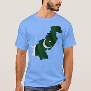 Wavy pakistanische Flagge innerhalb der Karte Paki T-Shirt
