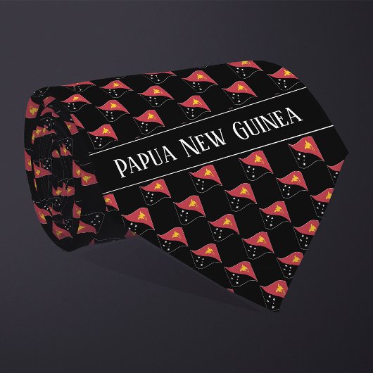 Wavy Papua Neues Guinea-Flag-Muster Krawatte