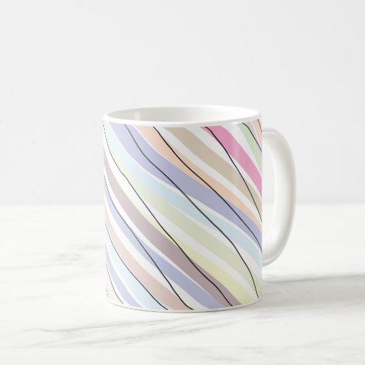 Wavy Pastel Colors Kaffeetasse (VorderseiteRechts)