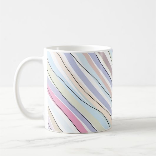 Wavy Pastel Colors Kaffeetasse (Links)