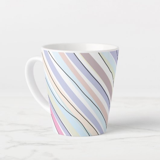 Wavy Pastel Colors Milchtasse (Linke Ecke)