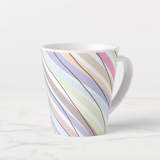 Wavy Pastel Colors Milchtasse (Rechte Ecke)