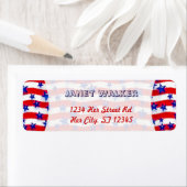 Wavy Patriotische blaue Sterne über rot-weiße Stre (Insitu)