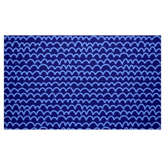 Wavy Pattern - Baby Blue on Deep Navy Stoff (Fat Quarter (45,7 x 55,9 cm))