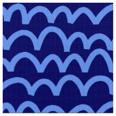 Wavy Pattern - Baby Blue on Deep Navy Stoff (Nahaufnahme)