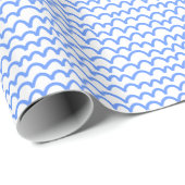 Wavy Pattern - Baby Blue on White Geschenkpapier (Rolleneckpunkt)