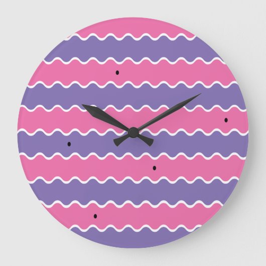 Wavy Pattern Clock Große Wanduhr (Vorderseite)