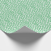 Wavy Pattern - Grass Green on White Geschenkpapier (Ecke)
