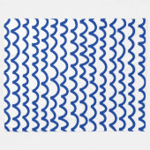 Wavy Pattern - Navy Blue on White Fleecedecke (Vorderseite (Horizontal))